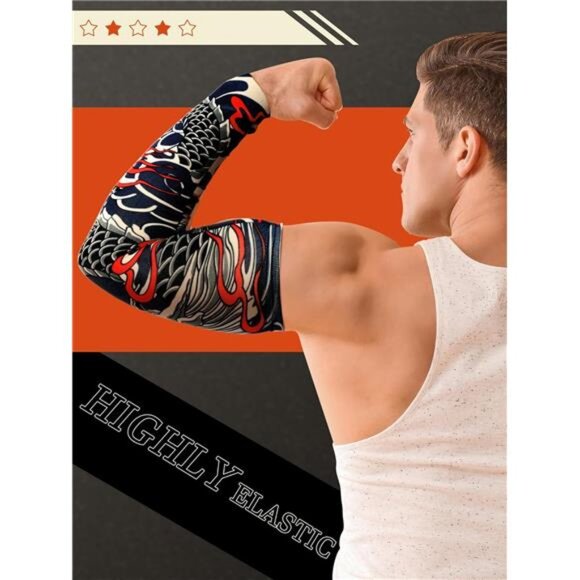 20 Pcs Men's Cooling Arm Sleeves Long Fingerless Arm Cover Anti Slip - Picture 4 of 7